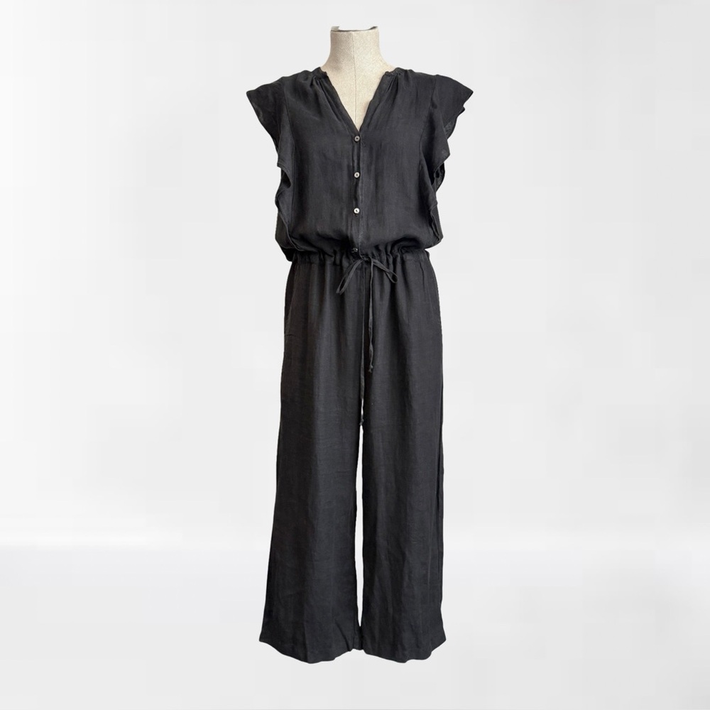 🌻 Velvet by Graham & Spencer Black Linen Jumpsuit